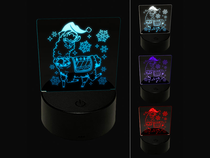 Fabulous Holiday Christmas Alpaca 3D Illusion LED Night Light Sign Nightstand Desk Lamp