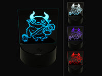 Fluffy Krampus with Naughty Children Christmas 3D Illusion LED Night Light Sign Nightstand Desk Lamp