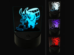 Krampus Checking Christmas Naughty List 3D Illusion LED Night Light Sign Nightstand Desk Lamp