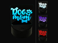 Dog Mom Paw Print 3D Illusion LED Night Light Sign Nightstand Desk Lamp