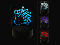 Wash Hands 3D Illusion LED Night Light Sign Nightstand Desk Lamp