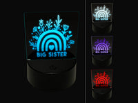 Big Sister Bohemian Floral Rainbow 3D Illusion LED Night Light Sign Nightstand Desk Lamp