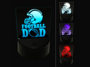 Football Dad Helmet 3D Illusion LED Night Light Sign Nightstand Desk Lamp