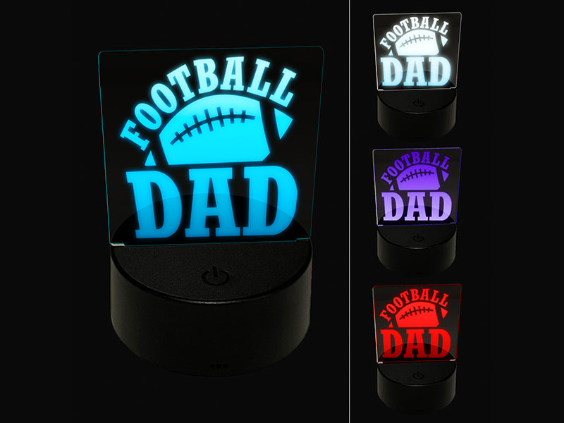 Football Dad 3D Illusion LED Night Light Sign Nightstand Desk Lamp