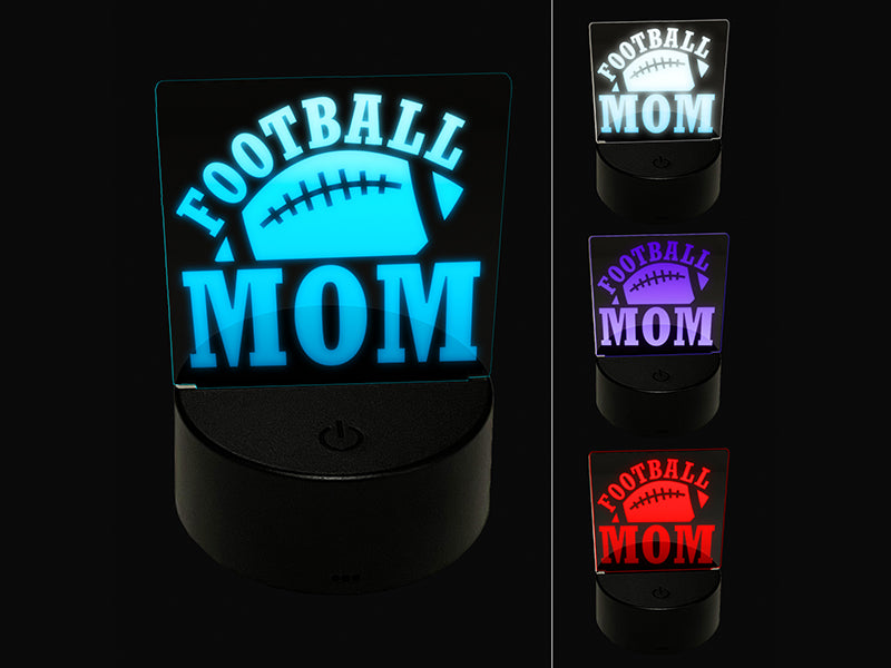 Football Mom 3D Illusion LED Night Light Sign Nightstand Desk Lamp