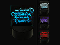 My Greatest Blessings Call Me Grandma 3D Illusion LED Night Light Sign Nightstand Desk Lamp