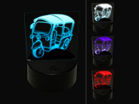 Tuk-Tuk Auto Rickshaw Thailand Asian Taxi 3D Illusion LED Night Light Sign Nightstand Desk Lamp