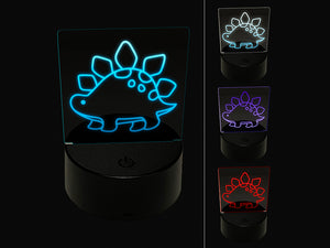 Baby Nursery Stegosaurus Dinosaur 3D Illusion LED Night Light Sign Nightstand Desk Lamp