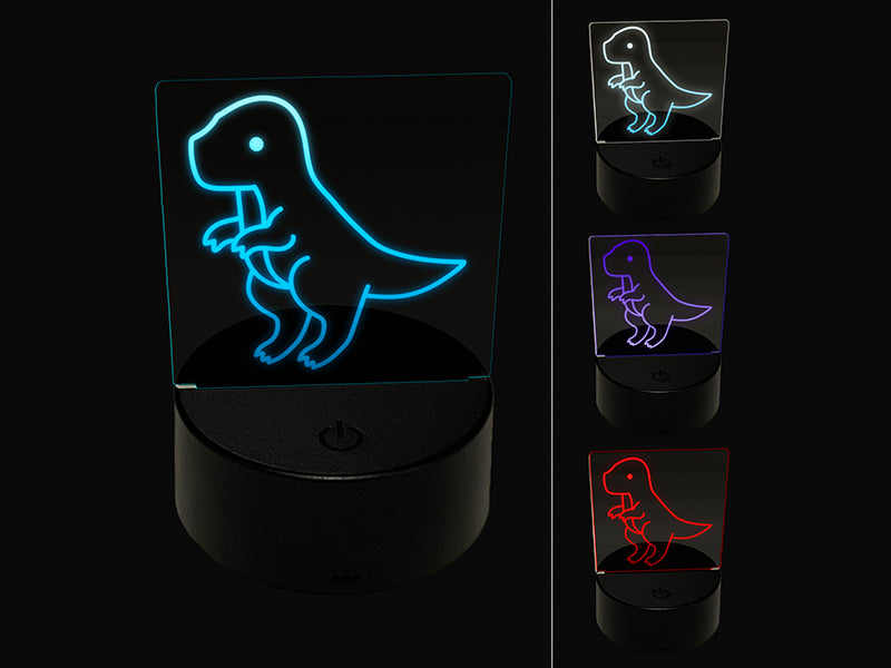 Baby Nursery T-Rex Dinosaur 3D Illusion LED Night Light Sign Nightstand Desk Lamp