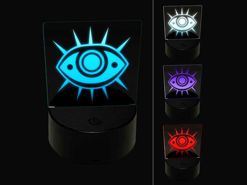 Nazar Evil Eye Hamsa Curse Protection 3D Illusion LED Night Light Sign Nightstand Desk Lamp