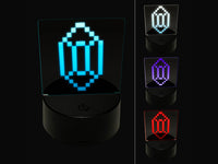 Pixel Gem Diamond Emerald Rupee RPG Game 3D Illusion LED Night Light Sign Nightstand Desk Lamp