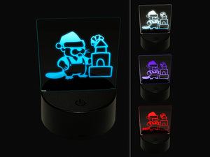 Christmas Santa Beaver 3D Illusion LED Night Light Sign Nightstand Desk Lamp