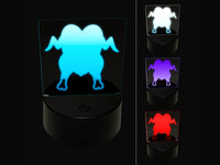 Cooked Thanksgiving Turkey Dinner 3D Illusion LED Night Light Sign Nightstand Desk Lamp