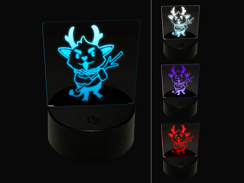 Little Christmas Krampus 3D Illusion LED Night Light Sign Nightstand Desk Lamp