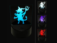 Mischievous Devil Demon Pitchfork Monster Halloween 3D Illusion LED Night Light Sign Nightstand Desk Lamp