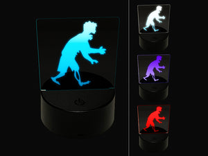 Shambling Zombie Monster Halloween 3D Illusion LED Night Light Sign Nightstand Desk Lamp
