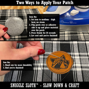 Superb Star Teacher School Motivation Round Iron-On Engraved Faux Leather Patch Applique - 2.5"