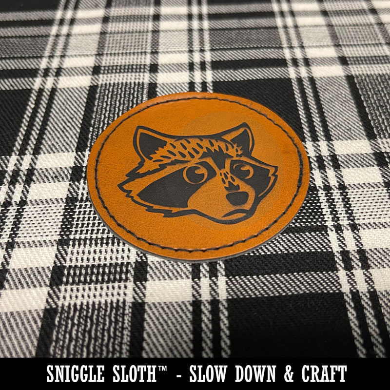 Australian Cattle Dog Outline Round Iron-On Engraved Faux Leather Patch Applique - 2.5"