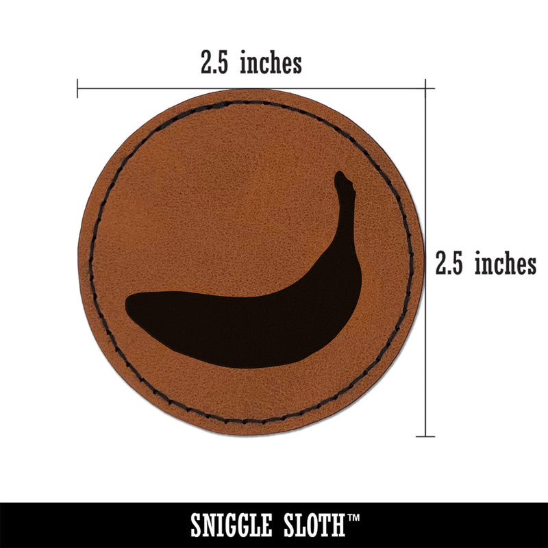 Banana Fruit Round Iron-On Engraved Faux Leather Patch Applique - 2.5"