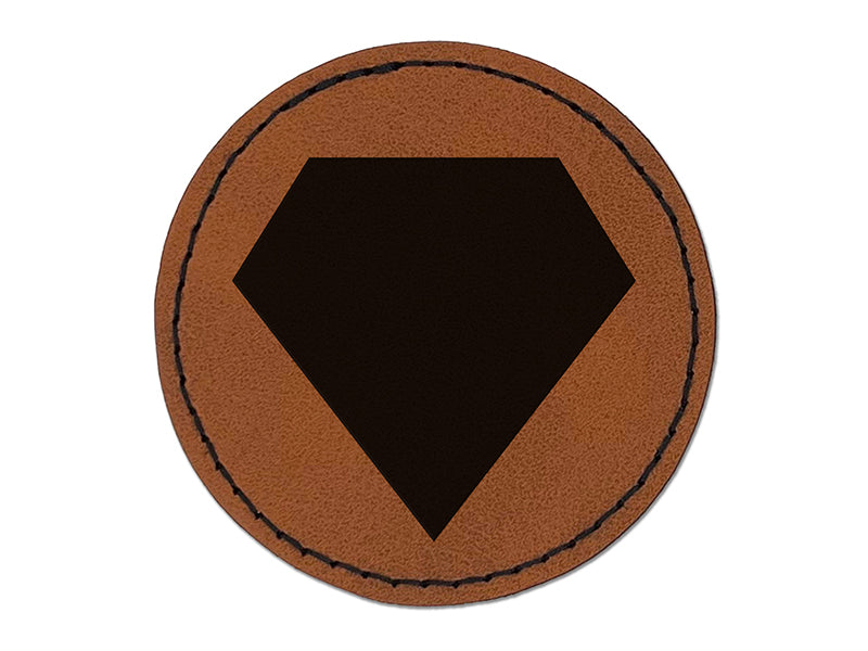 Diamond Engagement Wedding Solid Round Iron-On Engraved Faux Leather Patch Applique - 2.5"