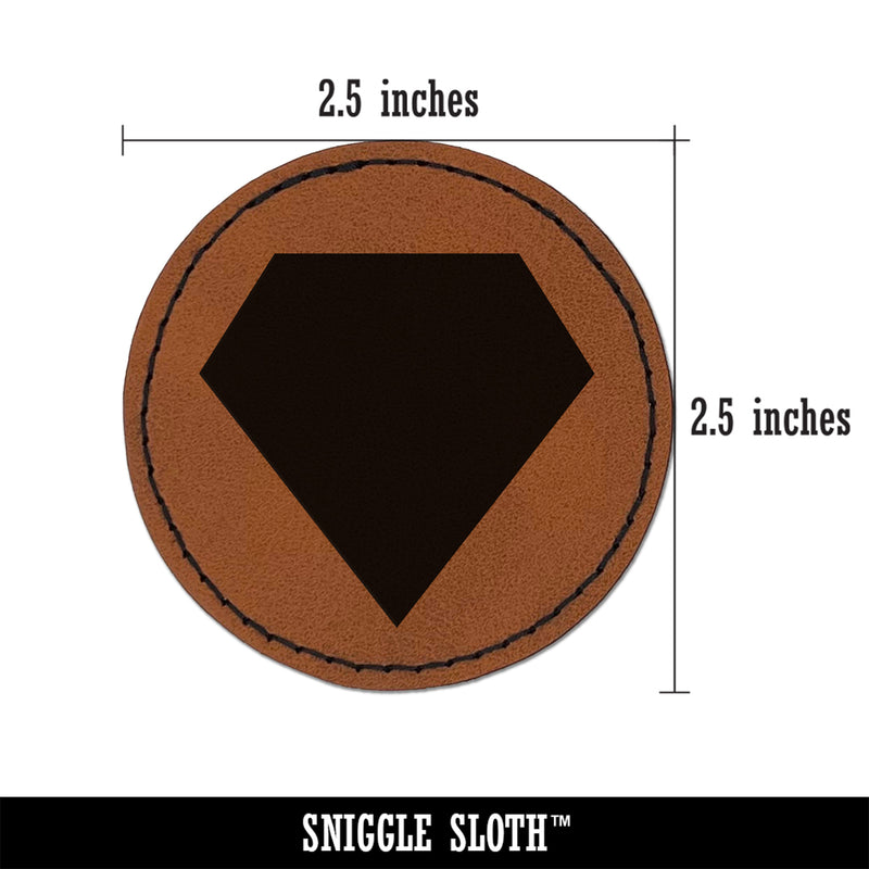 Diamond Engagement Wedding Solid Round Iron-On Engraved Faux Leather Patch Applique - 2.5"