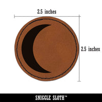 Moon Partial Round Iron-On Engraved Faux Leather Patch Applique - 2.5"