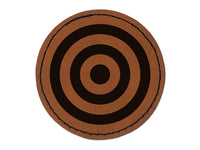 Bullseye Target Round Iron-On Engraved Faux Leather Patch Applique - 2.5"