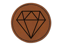 Diamond Engagement Round Iron-On Engraved Faux Leather Patch Applique - 2.5"
