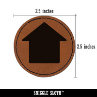 House Home Round Iron-On Engraved Faux Leather Patch Applique - 2.5"