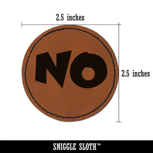 No Text Round Iron-On Engraved Faux Leather Patch Applique - 2.5"