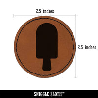 Popsicle Pop Round Iron-On Engraved Faux Leather Patch Applique - 2.5"