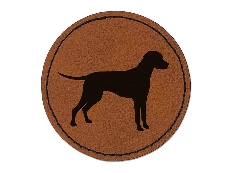 Dalmatian Dog Solid Round Iron-On Engraved Faux Leather Patch Applique - 2.5"