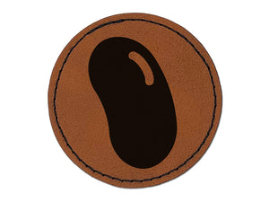 Jelly Bean Solid Round Iron-On Engraved Faux Leather Patch Applique - 2.5"