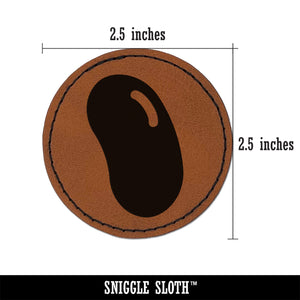 Jelly Bean Solid Round Iron-On Engraved Faux Leather Patch Applique - 2.5"