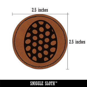Polka Dot Easter Egg Round Iron-On Engraved Faux Leather Patch Applique - 2.5"
