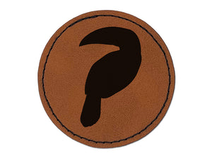 Toucan Solid Round Iron-On Engraved Faux Leather Patch Applique - 2.5"