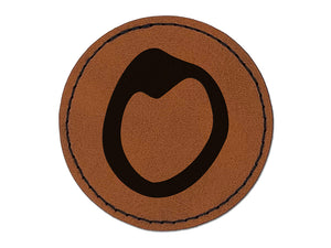 Letter O Uppercase Felt Marker Font Round Iron-On Engraved Faux Leather Patch Applique - 2.5"