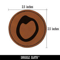 Letter O Uppercase Felt Marker Font Round Iron-On Engraved Faux Leather Patch Applique - 2.5"