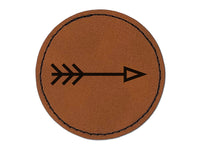 Fun Arrow Round Iron-On Engraved Faux Leather Patch Applique - 2.5"