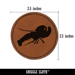 Lobster Solid Round Iron-On Engraved Faux Leather Patch Applique - 2.5"