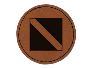 Diver Down Scuba Diving Flag Round Iron-On Engraved Faux Leather Patch Applique - 2.5"