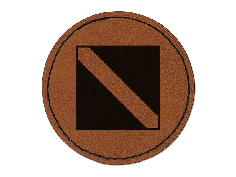 Diver Down Scuba Diving Flag Round Iron-On Engraved Faux Leather Patch Applique - 2.5"