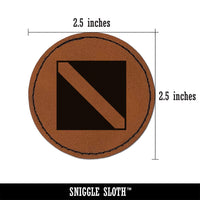 Diver Down Scuba Diving Flag Round Iron-On Engraved Faux Leather Patch Applique - 2.5"