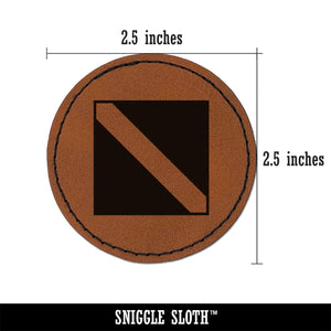 Diver Down Scuba Diving Flag Round Iron-On Engraved Faux Leather Patch Applique - 2.5"