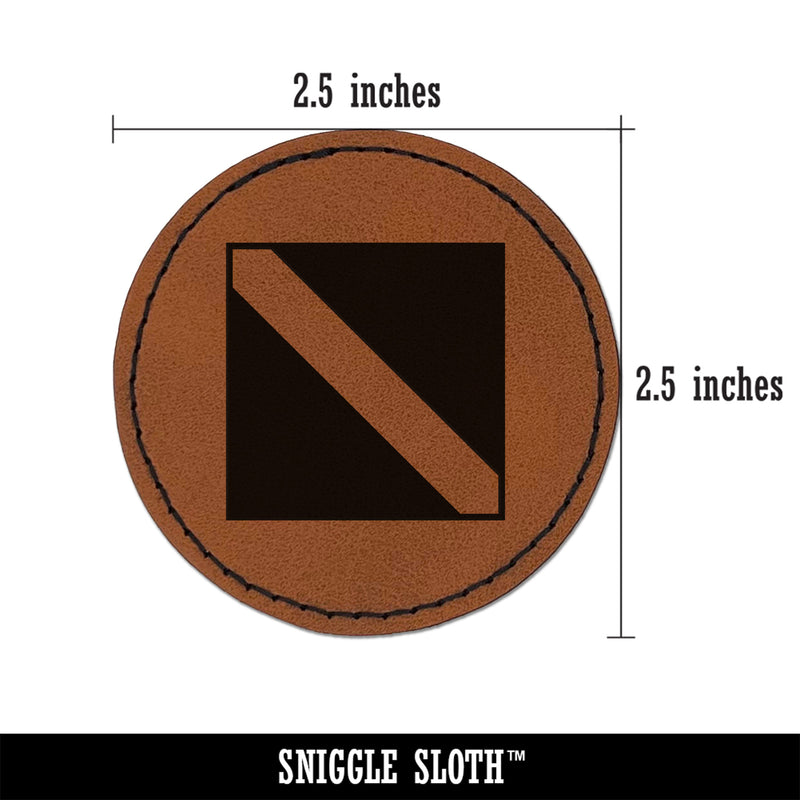 Diver Down Scuba Diving Flag Round Iron-On Engraved Faux Leather Patch Applique - 2.5"