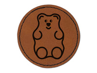 Gummi Bear Candy Round Iron-On Engraved Faux Leather Patch Applique - 2.5"