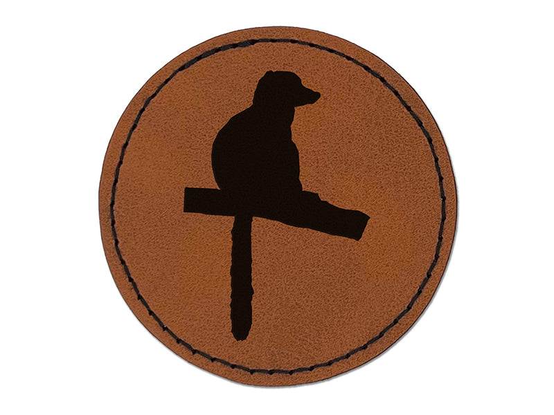 Lemur Solid Round Iron-On Engraved Faux Leather Patch Applique - 2.5"