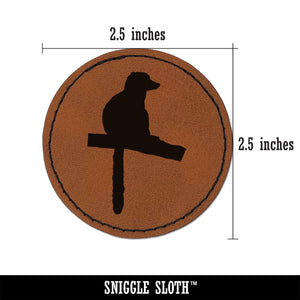 Lemur Solid Round Iron-On Engraved Faux Leather Patch Applique - 2.5"