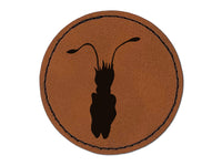 Cuttlefish Solid Round Iron-On Engraved Faux Leather Patch Applique - 2.5"