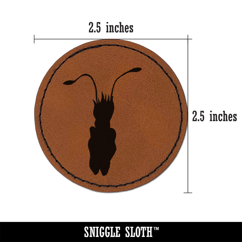 Cuttlefish Solid Round Iron-On Engraved Faux Leather Patch Applique - 2.5"